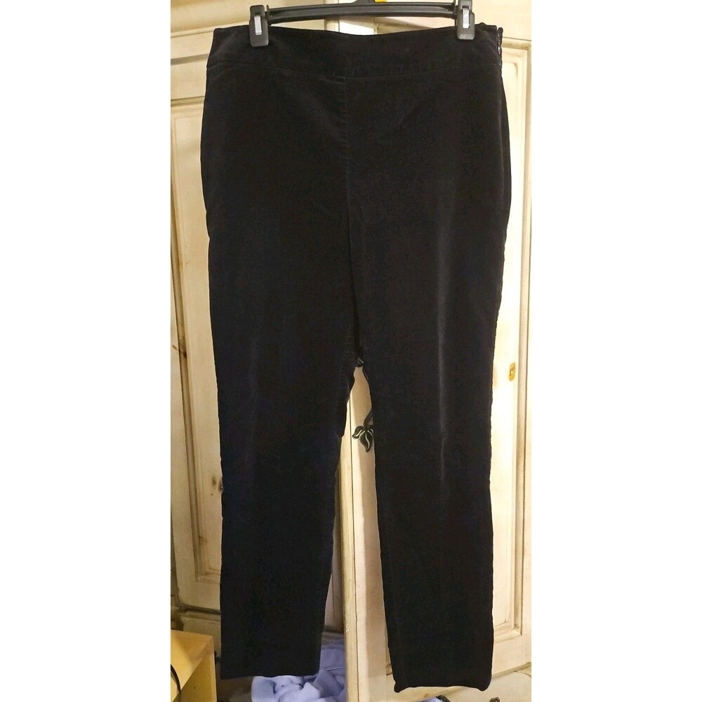 Talbots Black Velvet Chatham Womens Pants Size 8 Side Zip